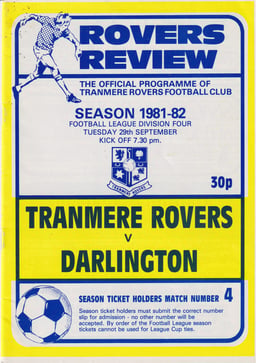 Tranmere Rovers v Darlington Match Programme 1981-09-29